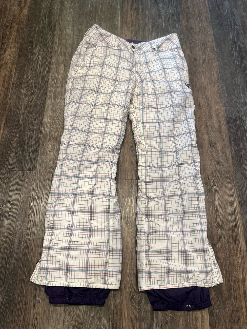 Burton Women’s Plaid White and purple Snow Pants
